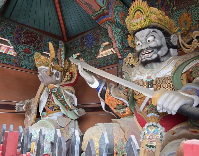 Statues of the Four Heavenly Kings at a Korean temple