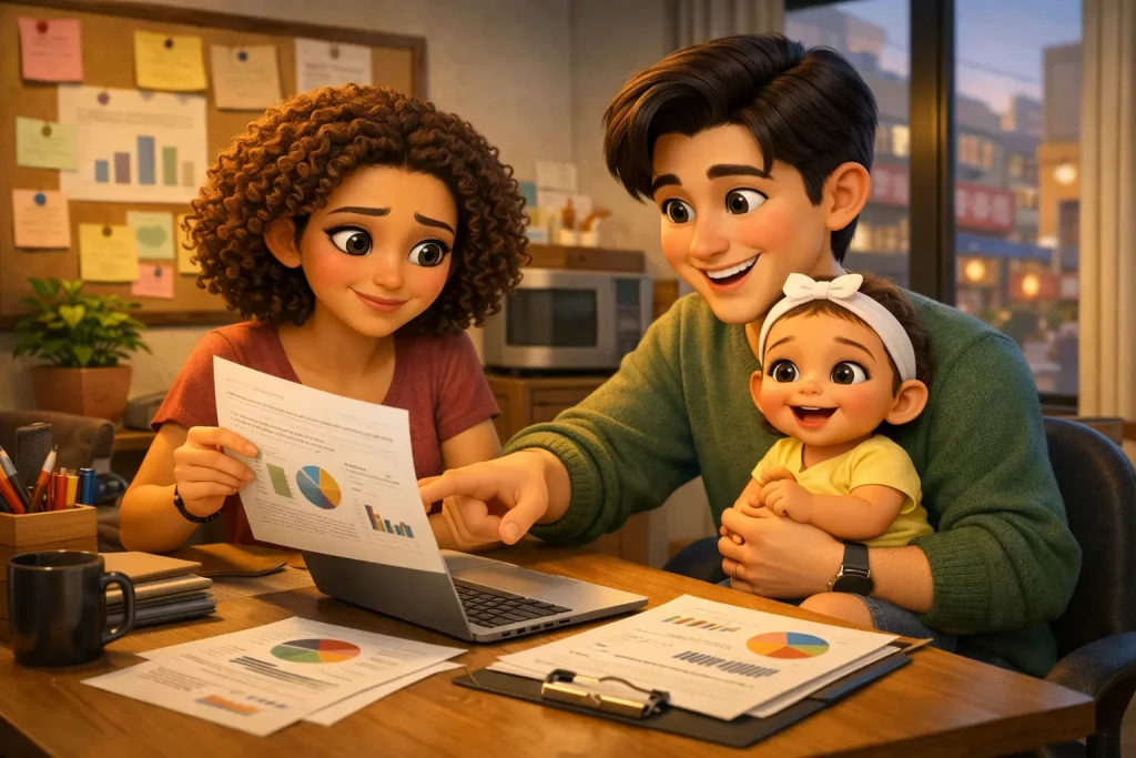 Expat business owners receiving expert advice through the Seoul Small Business Support consulting initiative.