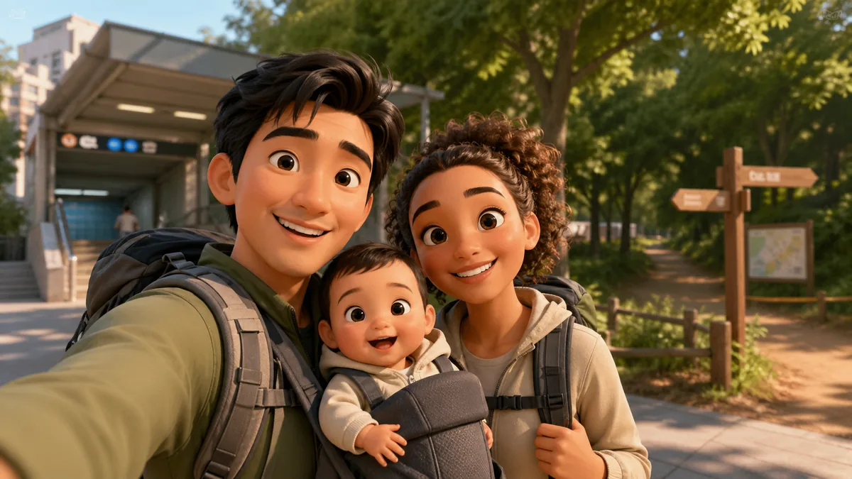 The starting point entrance for Seoul Trail Course 2 near Danggogae Park.